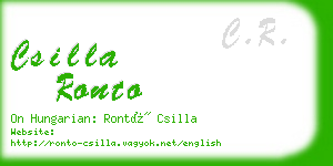 csilla ronto business card