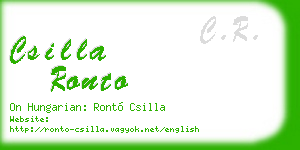 csilla ronto business card